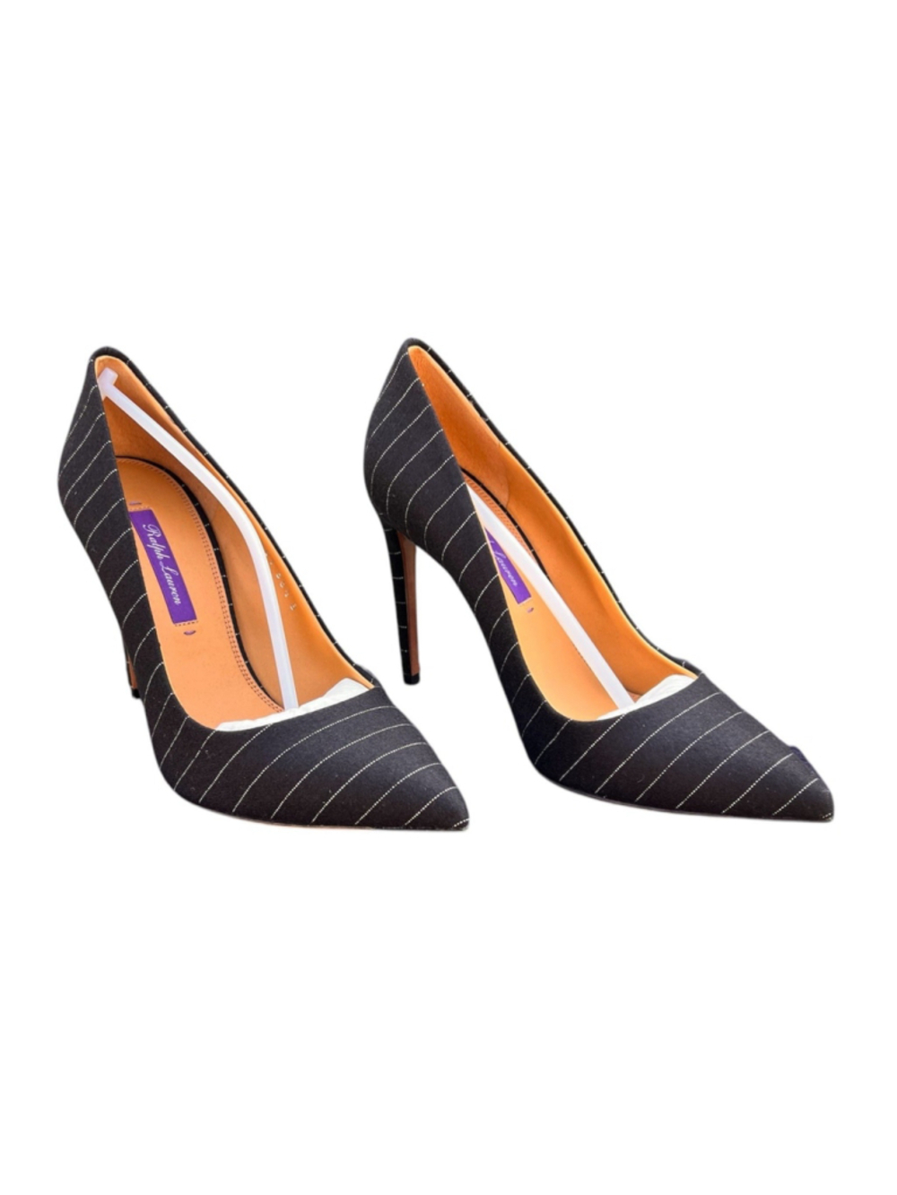 Ralph Lauren Collection Celia Pinstripe Wool Blend Pump EU 36.5 US 6.5 Italy